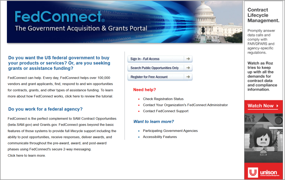 FedConnect Home Page